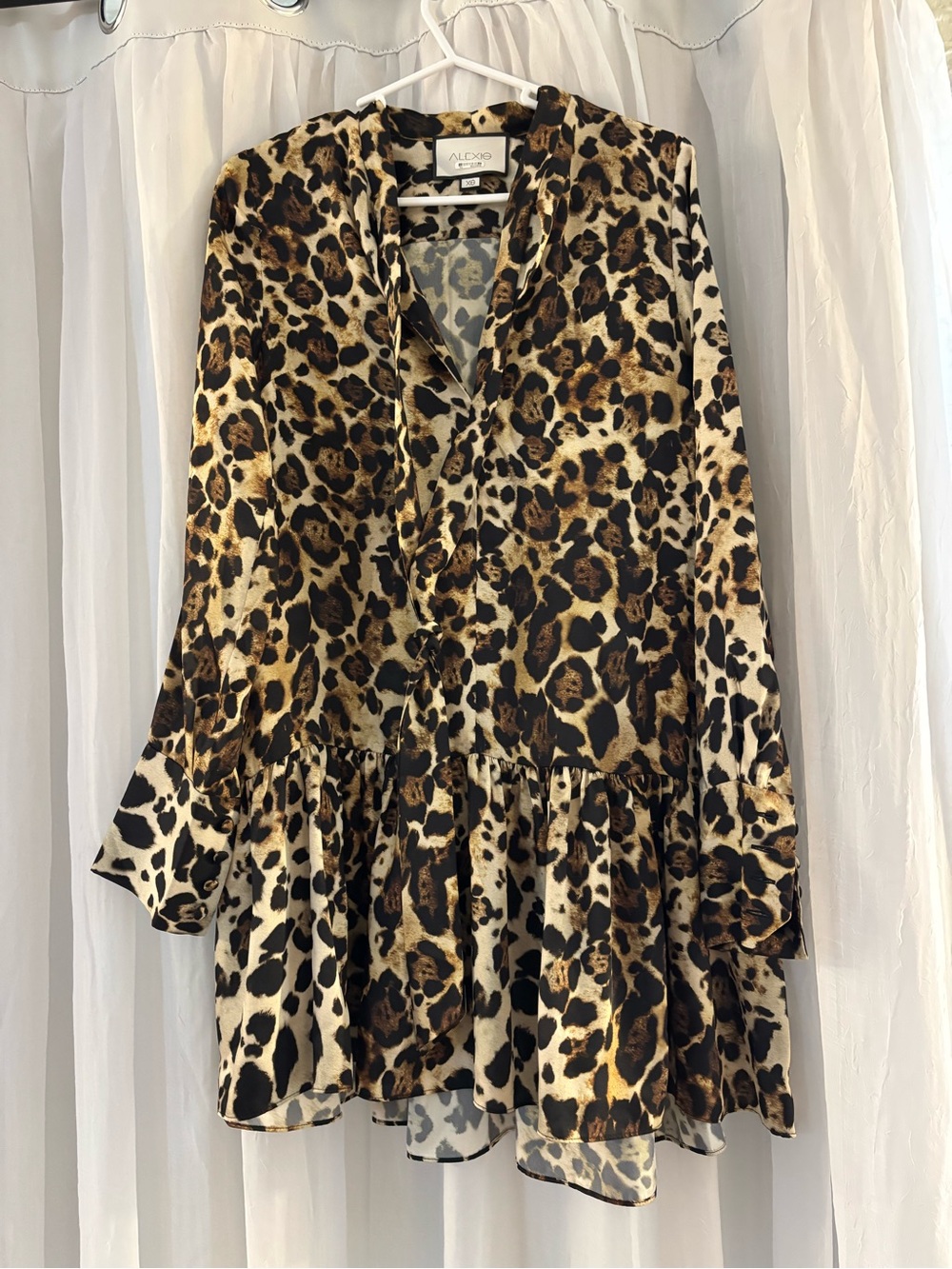 Alexis Shift Drop Waist Cheetah Print Mini Dress
